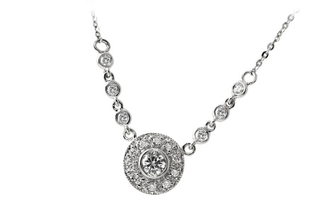 G060-07461: NECKLACE .17 BR .33 TW