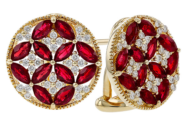 A329-10270: EARRINGS 2.07 TW RUBY 2.37 TGW