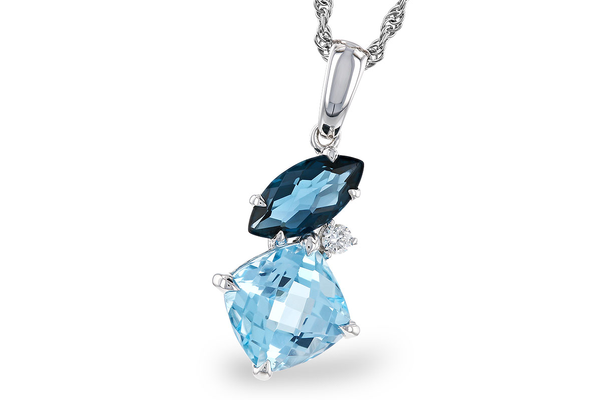 B329-12916: NECKLACE 2.37 TW BLUE TOPAZ 2.40 TGW